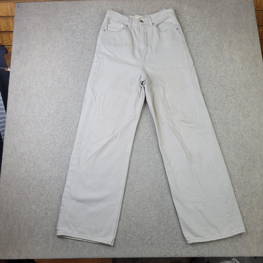 Levi's Premium High Loose Pants Beige Tan Womens 27 X 30 Khaki Jeans Denim